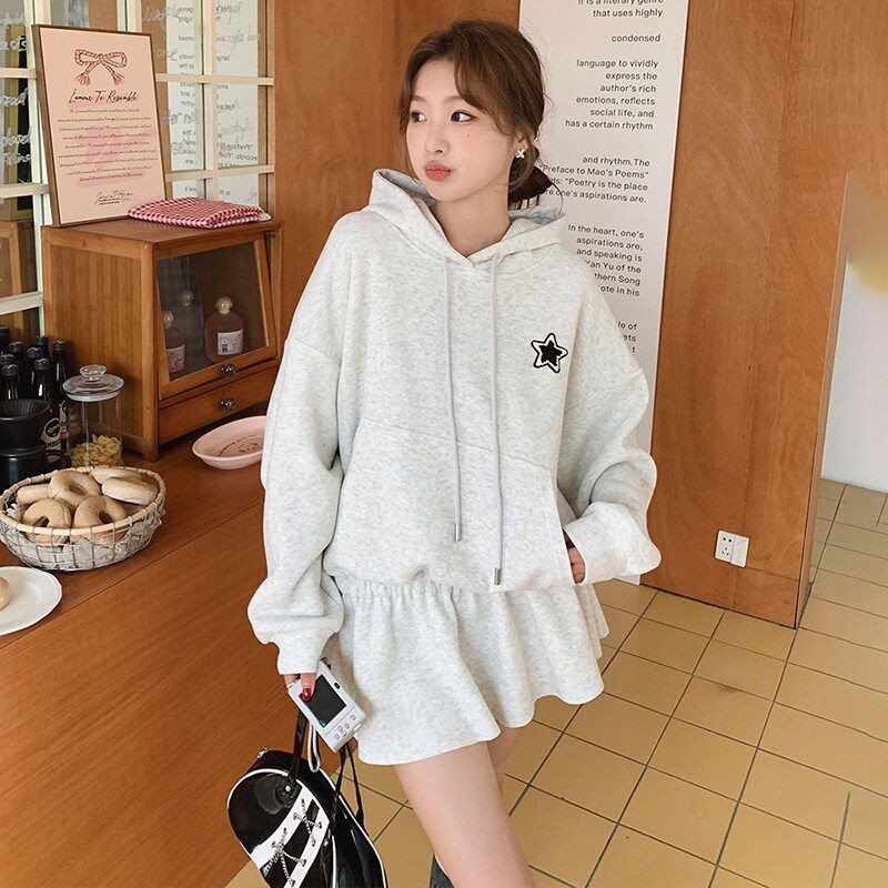 C270-2782-P145-K198慵懒风连帽套头卫衣带裙摆上衣,女装卫衣/绒衫,2C270