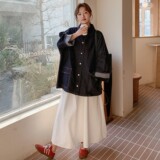 C270-2776-P155-K228格子拼接外套风衣，女装风衣，2C270