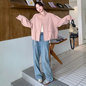 C270-2739-P140-K198 春款 两色短款立领风衣图片