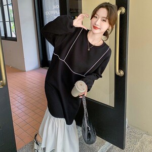 C270-2736-P135-K198 黑白拼接鱼尾卫衣裙图片