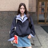 2C270-2859-P165-K238双领夹克拼色外套，女装短外套，2C270