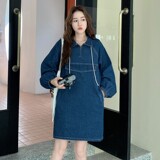 2C270-2870-P145-K208厚实款牛仔套头外套，女装连衣裙，2C270