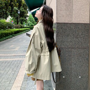 2C270-2858-P170-K258 大袖口后腰带宽松韩版风衣外套图片