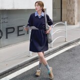 C270-2780-P135-K188假两件收腰卫衣连衣裙，女装连衣裙，2C270