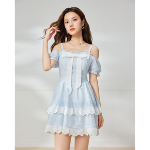 显瘦连衣裙 爱依服夏季 新款 法式 甜美少女风减龄百搭修身
