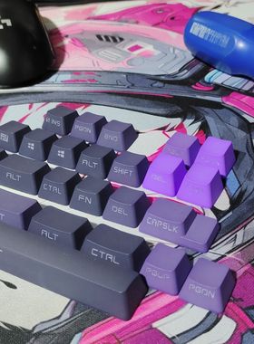 紫气东来增补机械键盘键帽PBT材质侧刻透光1.75SHIFT空格7U