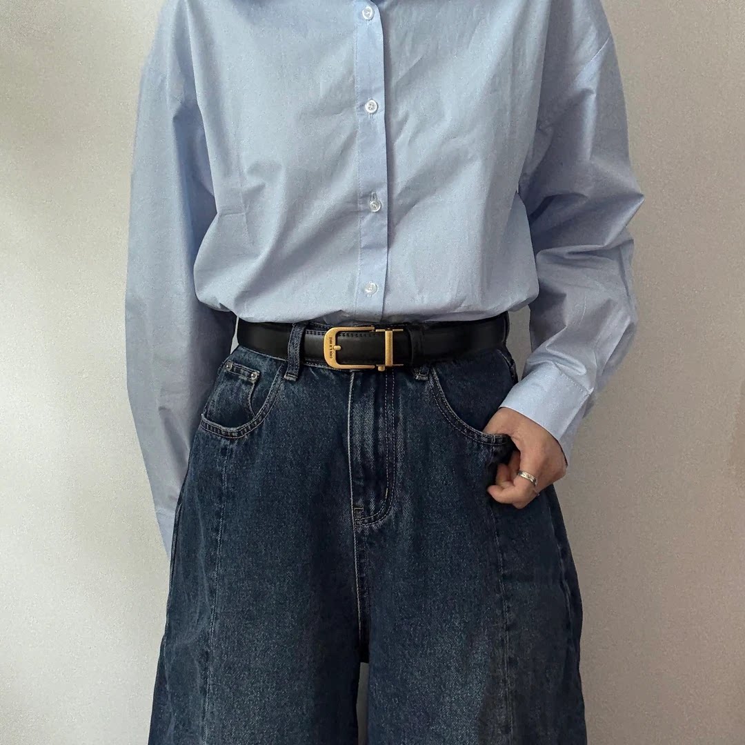 女士真皮自动扣免打孔简约腰带