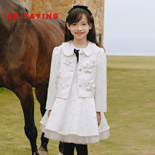 [商场同款]EP雅莹童装秋女童新款立体花朵高定礼服外套短款