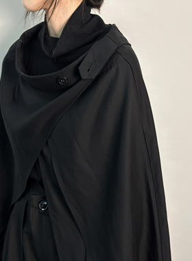 「 凌鸦ILNya 」支离_黑 裙披斗篷 多层次裙摆披肩优雅先锋叠穿