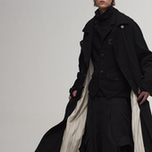 「 棉麻复古双排扣风衣 终语双面穿工匠大衣 凌鸦ILNya 」差池_黑