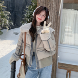 【现货】24冬装羊羔毛拼接90白鸭绒羽绒服172-6857-P295控438，女装羽绒服，2C056