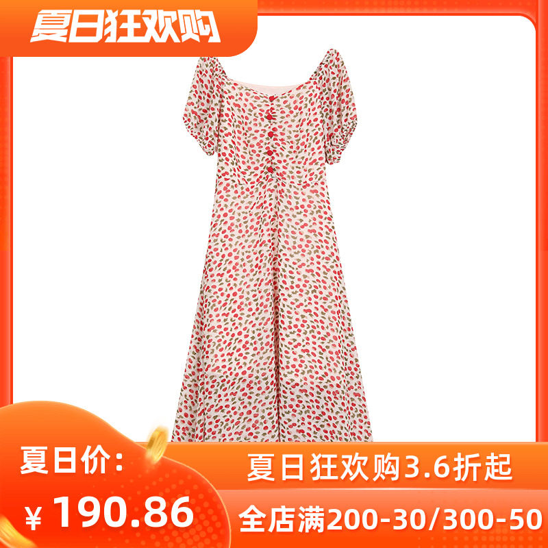 Mixblu2020年夏季新款樱桃连衣裙