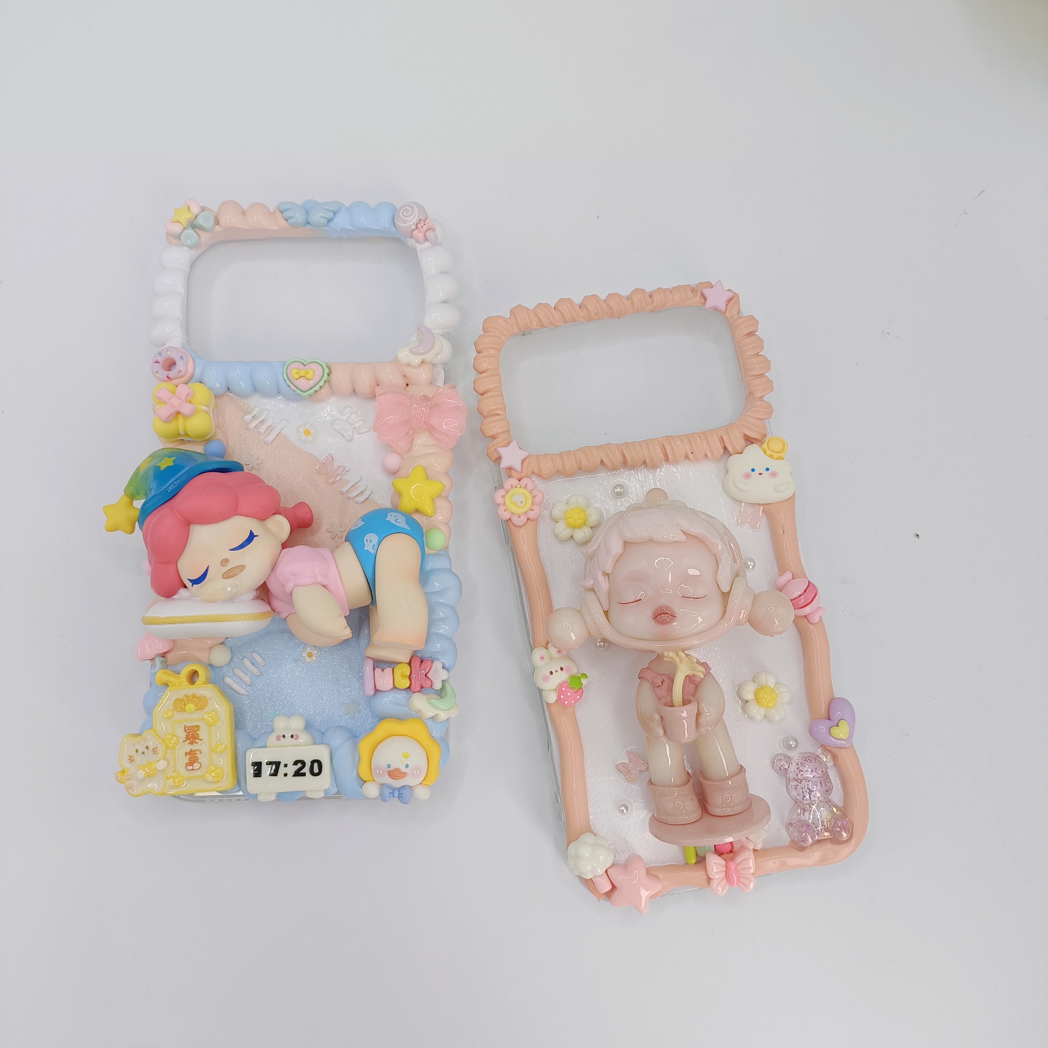 定制泡泡玛特手机壳娃娃奶油胶手工diy成品手作限量版生日礼物