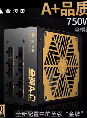 金河田金牌A+750W电源额定750W全模组电脑台式机静音宽幅电源850W