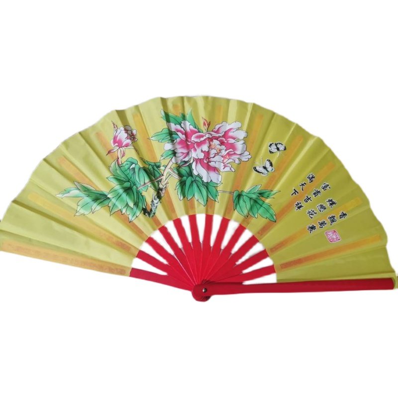 全竹子金色牡丹扇红色1尺木兰图片