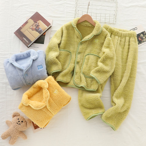 儿童珊瑚绒睡衣柔软保暖秋冬