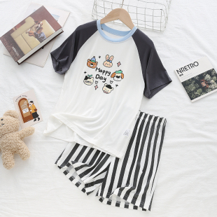 莫代尔儿童夏季睡衣男童青少年家居服薄款2026新款短袖韩版