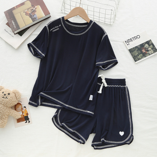 儿童运动套装 男童睡衣青少年休闲 套装 莫代尔短袖 凉感buff 夏季