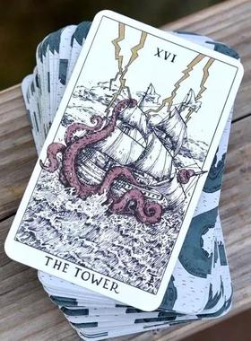 进口暴风雨卡牌Tempest Tarot海洋主题韦特罗牌塔桌游taluo英文定