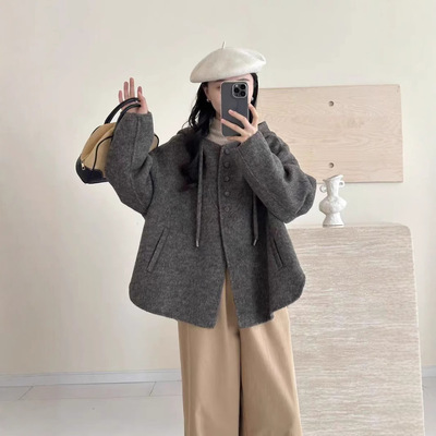 2025秋冬新款双面羊绒大衣女小个子短款韩版纯色百搭羊毛呢子外套