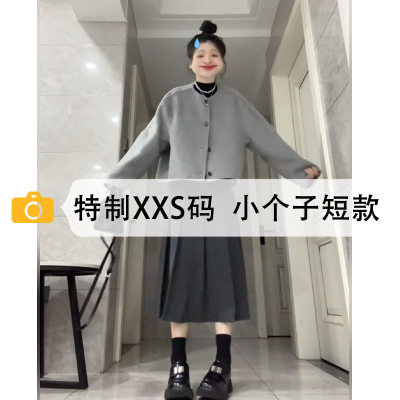 灰色半裙女小个子百褶裙显高xxs