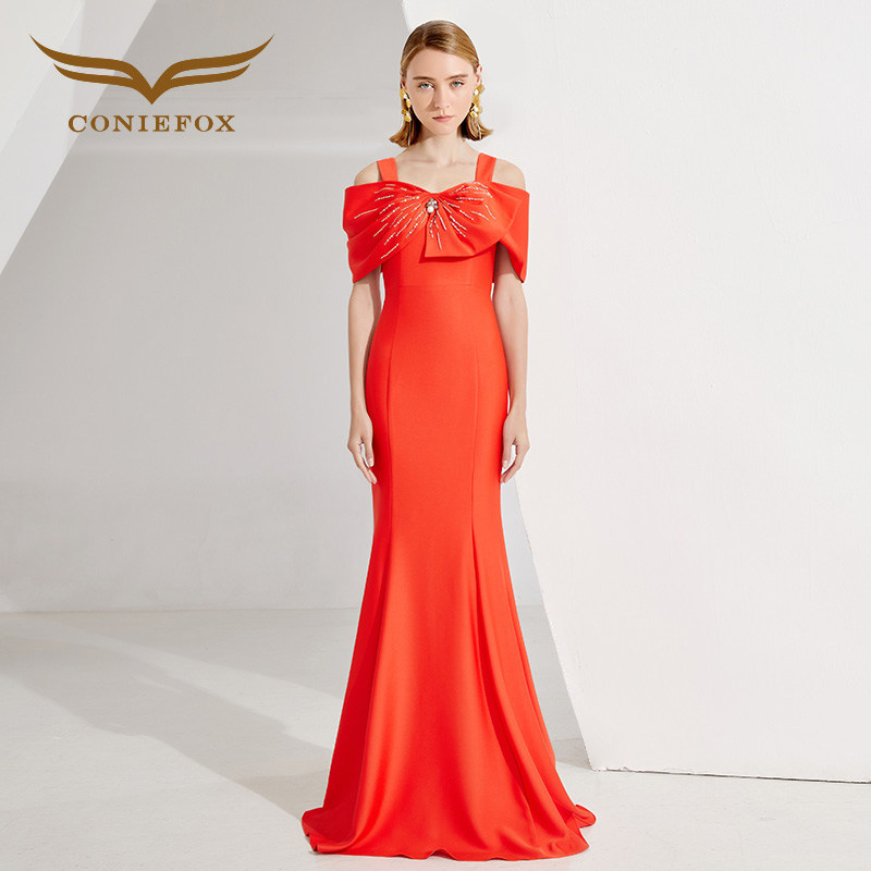 创意狐绝美晚礼服主持人高端轻奢年会晚宴气质礼服裙高级感演出服