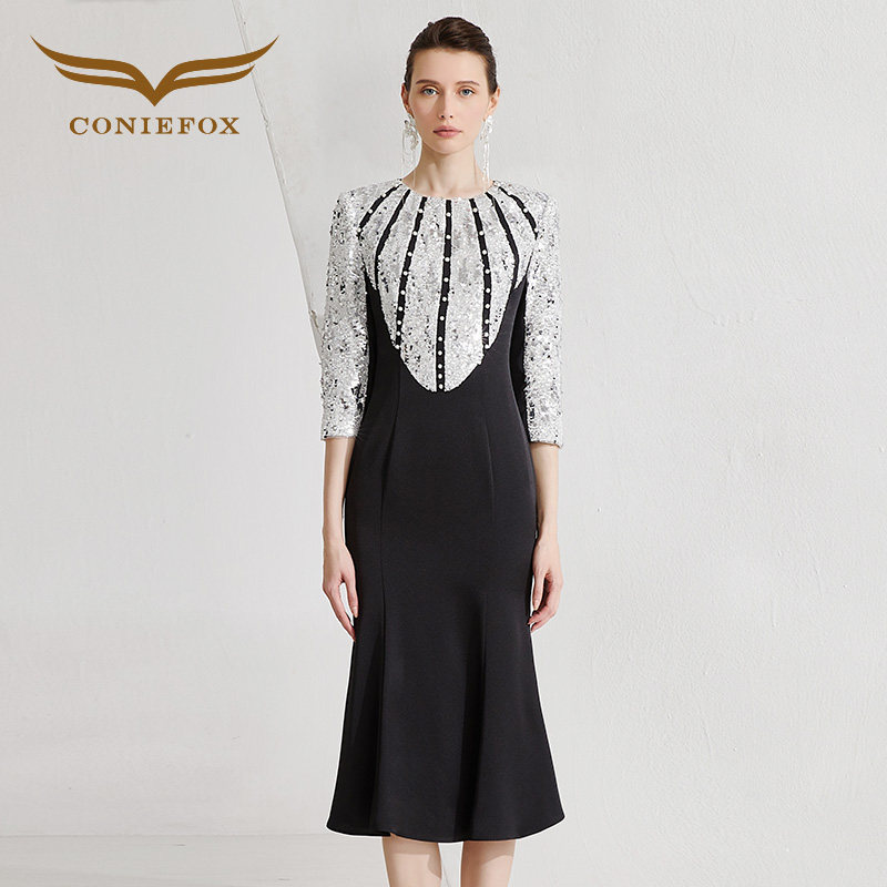 创意狐礼服裙端庄大气高级感晚礼服小众轻奢名媛宴会装鱼尾连衣裙