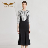 创意狐礼服裙端庄大气高级感晚礼服小众轻奢名媛宴会装 鱼尾连衣裙