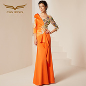 创意狐高端晚礼服长款 年会主持人礼服女宴会鱼尾裙演出服女装 长裙