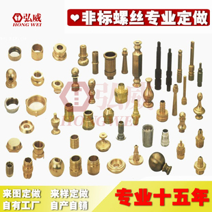 弘威 厂家定做非标螺丝紧固件冲压件铜柱铜螺母自动车床件加工