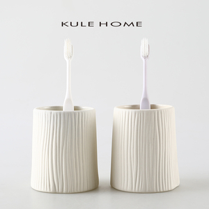KULE HOME 北欧简约纯色陶瓷杯刷牙漱口杯酒店民宿浴室牙杯洗漱杯