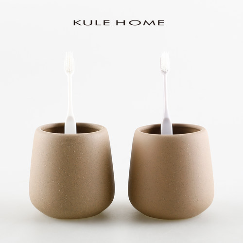KULEHOME简约陶瓷轻奢刷牙杯