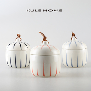 KULE HOME 雪堆茶叶罐家用陶瓷防潮小号便签酒店牙线牙签盒储物罐