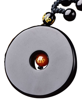 羊财满贯吊坠黑曜石属马人2026年吉祥物男女生肖马佩戴挂件