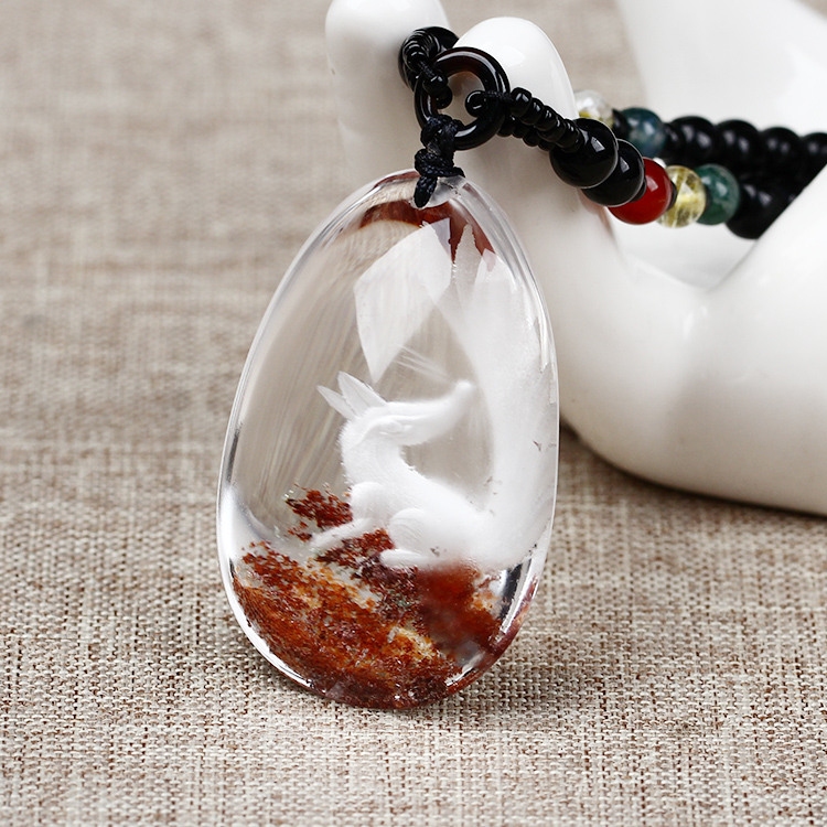 红幽灵魅影双狐催缘萌狐缘葫吊坠绿幽九尾狐狐狸吊坠男女款