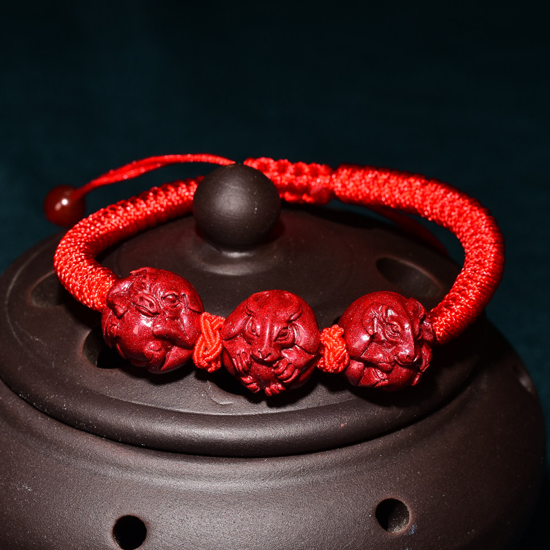 属猪属兔属羊朱砂亥卯未妙尚三合木局红手绳贵神手链2024年饰品
