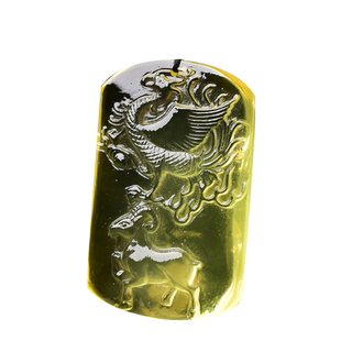 白泽封侯吉黄水晶宏吊坠2026年属蛇吉祥物黄水晶转运珠项链男女