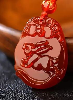 2026年红玛瑙十二生肖吊坠马年女款吊坠男女红玛瑙项链情侣礼物