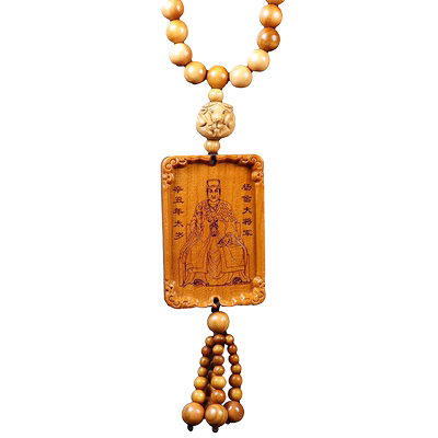 淘运开阁2026年文哲护岁挂饰车挂桃木太岁大将军钥匙扣饰品汽车挂