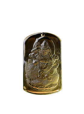 麻将水晶达摩项链黄财神