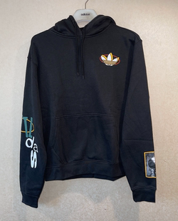 潮包背 现货 Adidas 三叶草男款运动休闲加绒连帽套头卫衣 GD2144