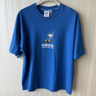 潮包背 现货 Adidas 三叶草男款滑板风街头板仔短袖T恤 JC6828