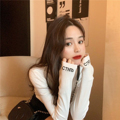 Real photo 2021 new style with slim half high collar embroidered T-shirt, good quality