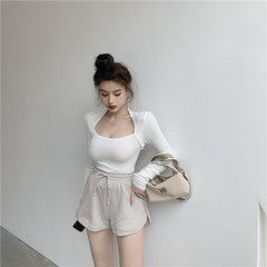 New camerado long sleeve T-shirt women's long sleeve loose bottoming shirt versatile white top