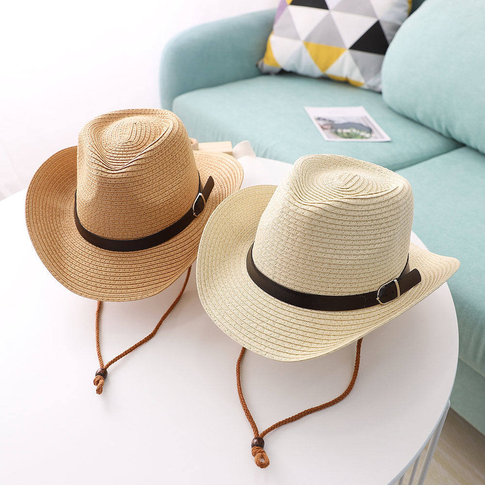 遮阳帽男钓鱼帽太阳帽大檐草帽夏季太阳帽子防晒凉帽可折叠礼帽男