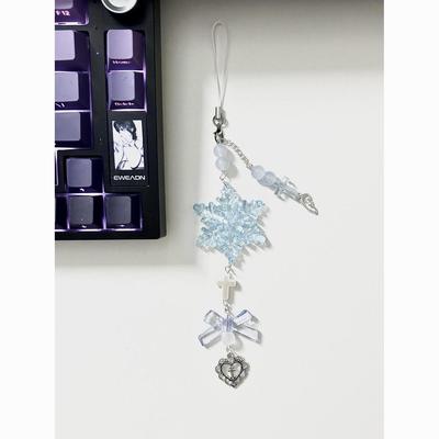 【蓝色水色雪花】ccd挂绳手作串珠自制少女心ins手机链可爱咕挂件