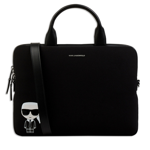 Karl Lagerfeld卡尔拉格斐男士黑色卡通公文包手提电脑包