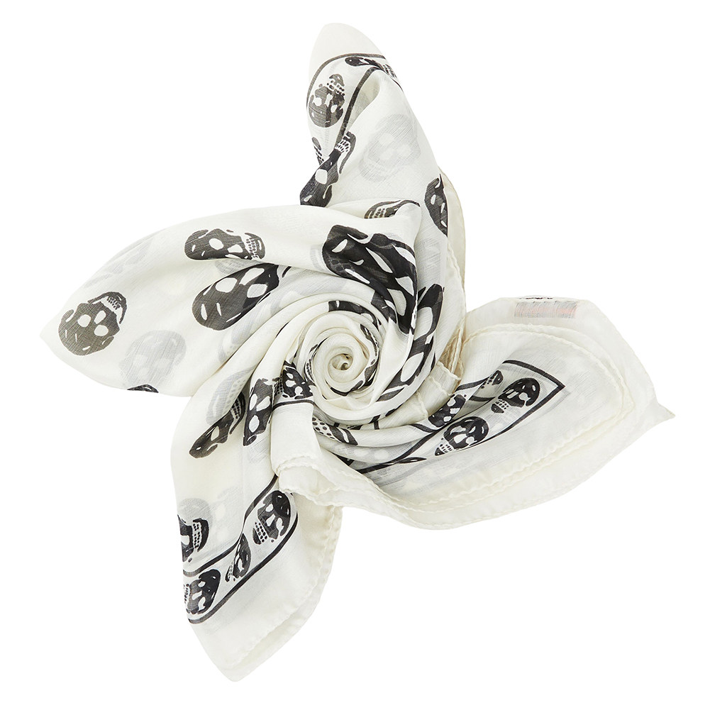 ALEXANDER MCQUEEN麦昆骷髅头印花真丝男女通用欧美时尚围巾