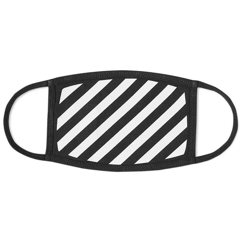 off white潮流斜条纹口罩成人户外装饰黑色时尚面罩