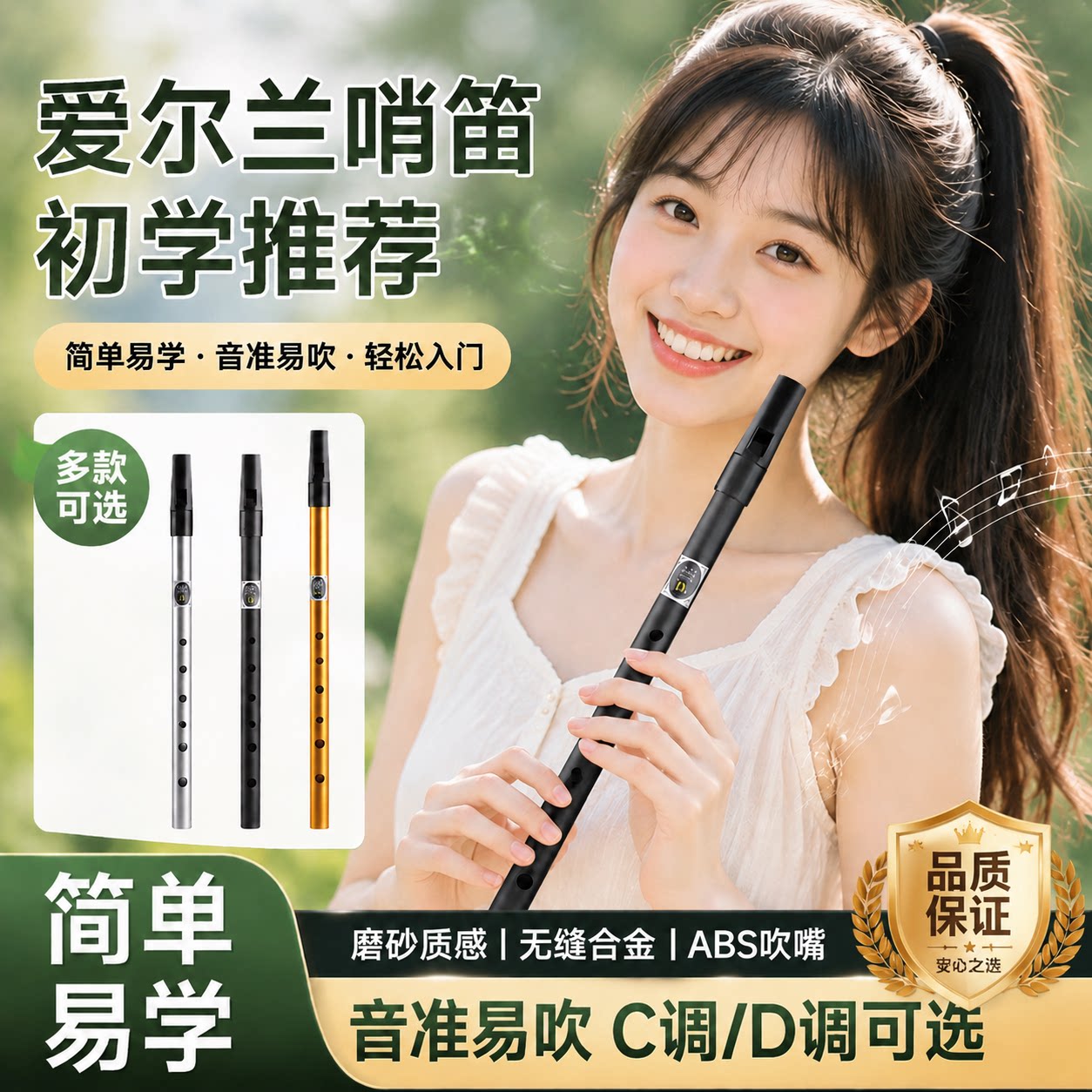 爱尔兰哨笛入门初学C调D调专业演奏笛子铝合金竖笛短笛凯尔特笛